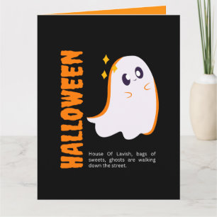 Cute Halloween Ghost Card - Halloween Trick Card