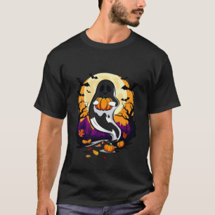 Cute Halloween Ghost Cartoon Design T-Shirt