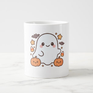 Cute Halloween Ghost Clipart,Fun and Cute Spooky  Large Coffee Mug