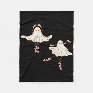 Cute Halloween Ghost Dancing Ballerina  Fleece Blanket