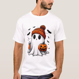 Cute Halloween Ghost Drink Pumpkin 1 T-Shirt
