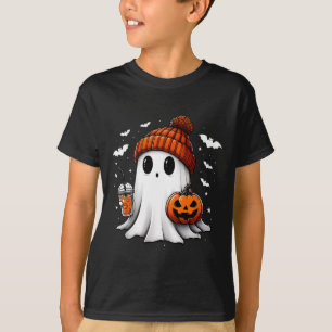 Cute Halloween Ghost Drink Pumpkin T-Shirt