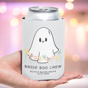 Cute Halloween Ghost Floral Bachelorette Party Can Cooler