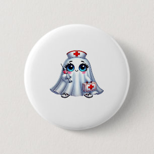Cute Halloween ghost in a nurse's uniform Classic  2 Inch Round Button