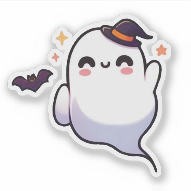 Cute Halloween Ghost - Kawaii Spooky (Front)