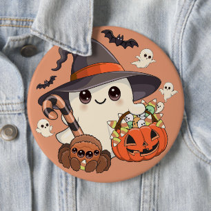 Cute Halloween Ghost Kawaii Style 6 Inch Round Button