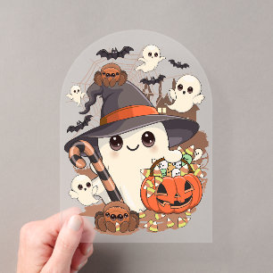 Cute Halloween Ghost Kawaii Style Acrylic Invitations