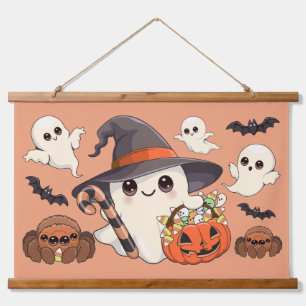 Cute Halloween Ghost Kawaii Style Hanging Tapestry