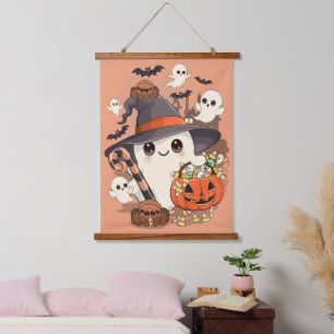 Cute Halloween Ghost Kawaii Style Hanging Tapestry