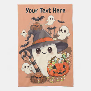 Cute Halloween Ghost Kawaii Style Kitchen Towel