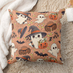 Cute Halloween Ghost Kawaii Style Throw Pillow