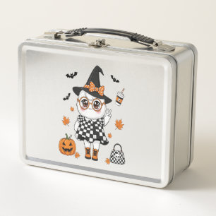 Cute Halloween Ghost Metal Lunch Box