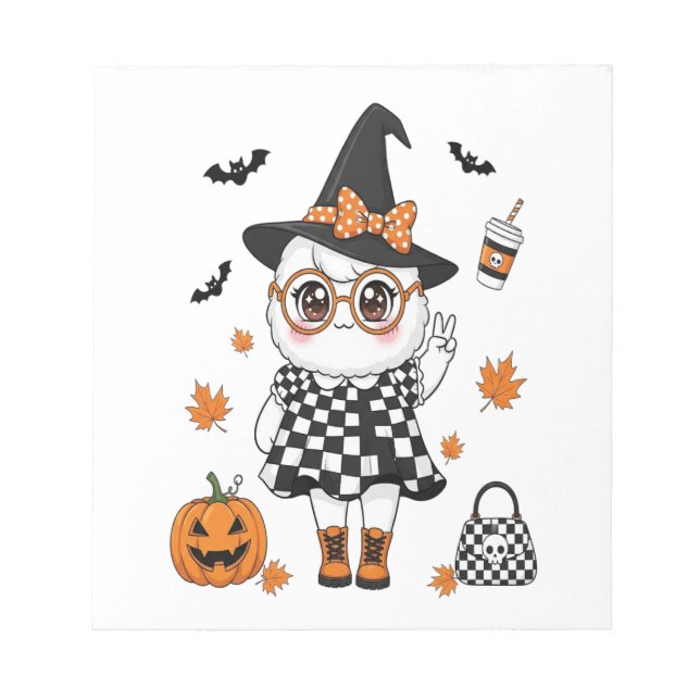 Cute Halloween Ghost Notepad (Front)