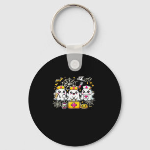 Cute Halloween Ghost Nurse Trio with Medical Kit a Keychain