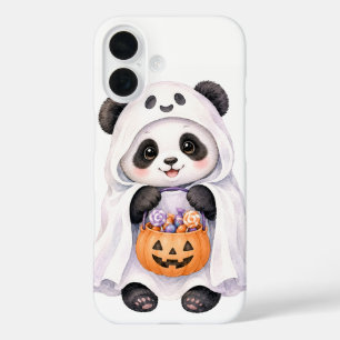 Cute Halloween Ghost Panda Pumpkin Candy iPhone 16 Case