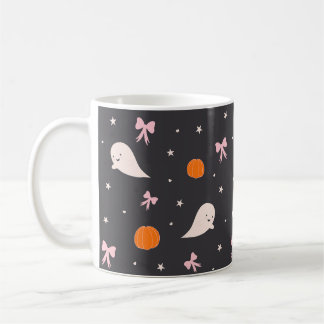 Cute Halloween Ghost Pattern Mug | Black