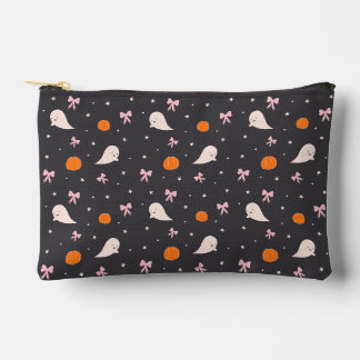 Cute Halloween Ghost Pattern Zipper Pouch | Black