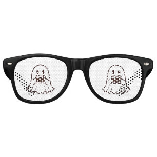 Cute Halloween Ghost Photographer Retro Sunglasses