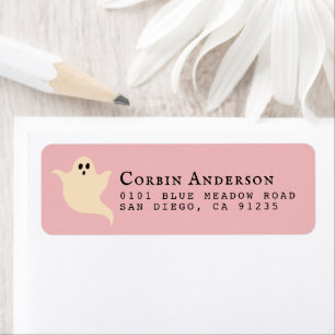 Cute Halloween Ghost Pink Return Address