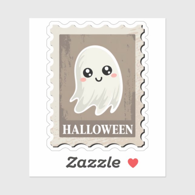Cute "Halloween" Ghost Postage Stamp (Sheet)