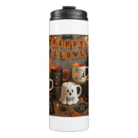 Cute Halloween Ghost & Pumpkin Frosted Glass Candl