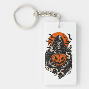 Cute Halloween Ghost & Pumpkin Keychain – Spooky S