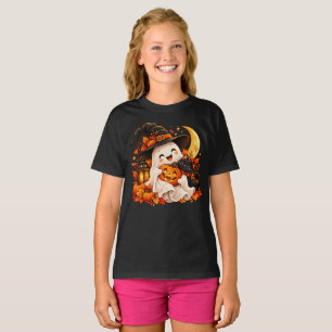 Cute Halloween Ghost Pumpkin Kids T-Shirt