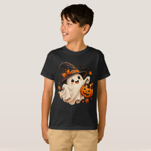 Cute Halloween Ghost Pumpkin Kids T-Shirt