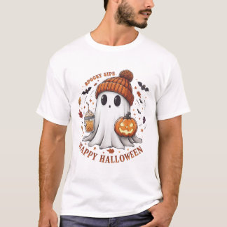 Cute Halloween Ghost & Pumpkin Shirt