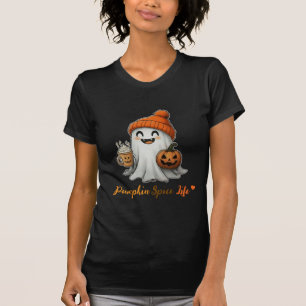 Cute Halloween Ghost Pumpkin Spice Latte T-Shirt