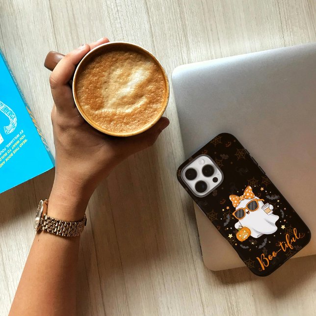 Cute Halloween Ghost Pumpkin Spice Personalized Case-Mate iPhone Case (Creator Uploaded)