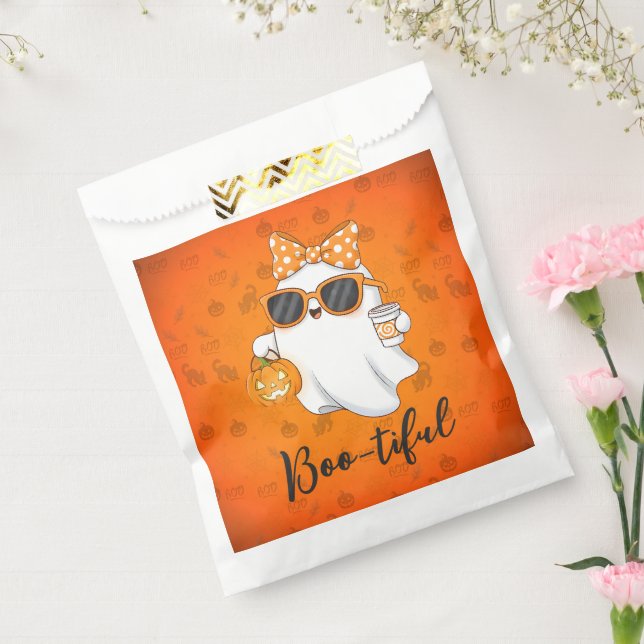 Cute Halloween Ghost Pumpkin Spice Personalized Favour Bag (Sealed)
