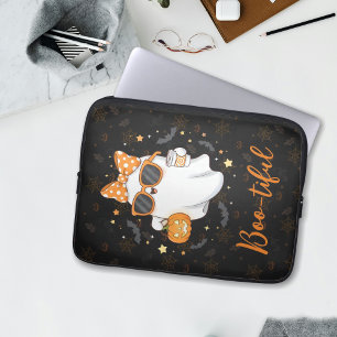 Cute Halloween Ghost Pumpkin Spice Personalized Laptop Sleeve