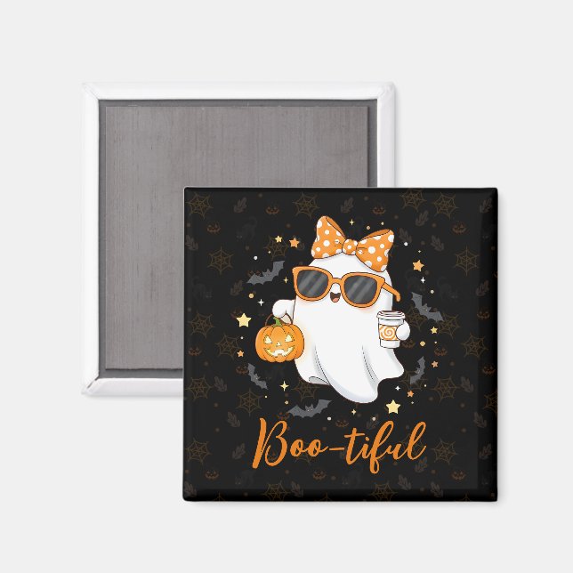 Cute Halloween Ghost Pumpkin Spice Personalized Magnet (Front/Back)