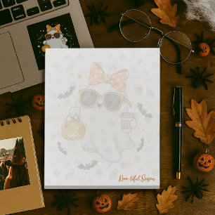 Cute Halloween Ghost Pumpkin Spice Personalized Notepad