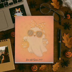 Cute Halloween Ghost Pumpkin Spice Personalized Notepad