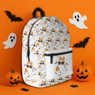 Cute Halloween Ghost Pumpkin Spice Personalized Printed Backpack