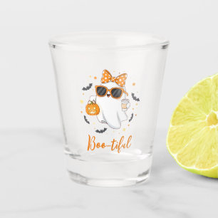 Cute Halloween Ghost Pumpkin Spice Personalized Shot Glass