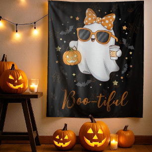 Cute Halloween Ghost Pumpkin Spice Personalized Tapestry