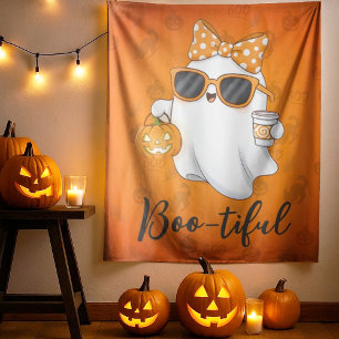 Cute Halloween Ghost Pumpkin Spice Personalized Tapestry