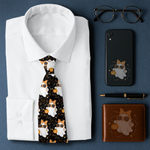 Cute Halloween Ghost Pumpkin Spice Personalized Tie