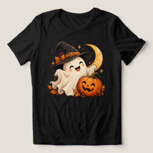 Cute Halloween Ghost Pumpkin Witch T-Shirt Tri-Blend Shirt