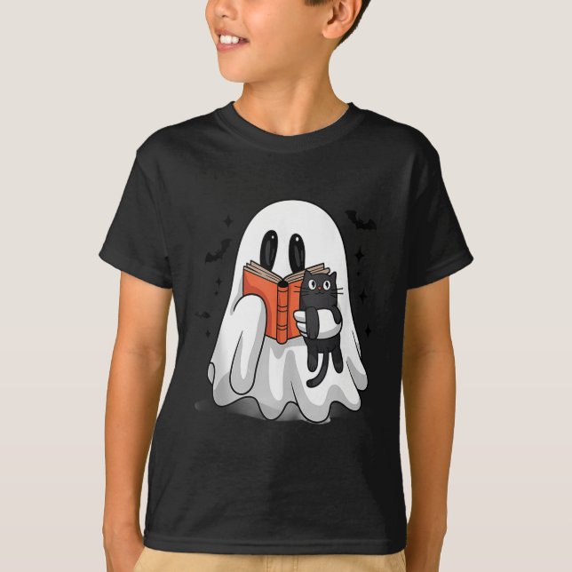Cute Halloween Ghost Reading Book Tank Top_1  (Front)