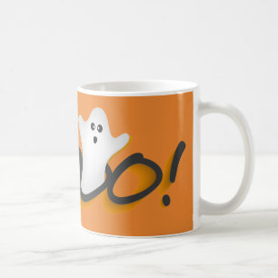 Cute Halloween Ghost Scary BOO! Orange Coffee Mug