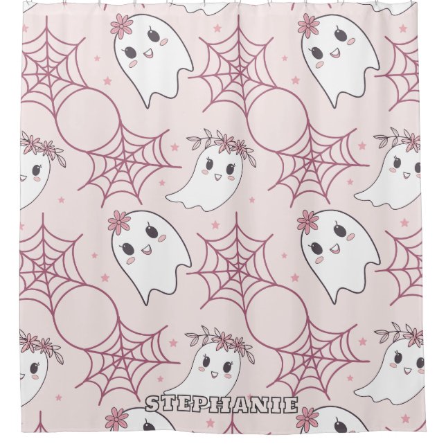Cute Halloween Ghost & Spiderweb Pattern (2) (Front)