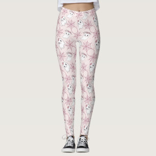 Cute Halloween Ghost & Spiderweb Pattern (2) Leggings