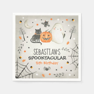 Cute Halloween Ghost Spooktacular Birthday Decor Napkin