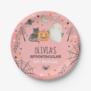 Cute Halloween Ghost Spooktacular Birthday Decor Paper Plate