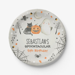 Cute Halloween Ghost Spooktacular Birthday Decor Paper Plate
