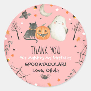 Cute Halloween Ghost Spooktacular Birthday Favour Classic Round Sticker
